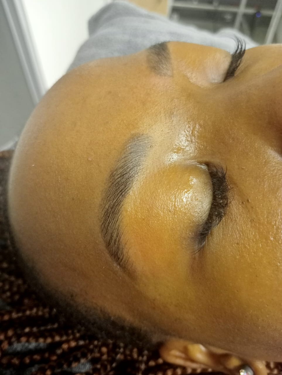 Freshly shaped brows after brow lamination at Beauty by BM