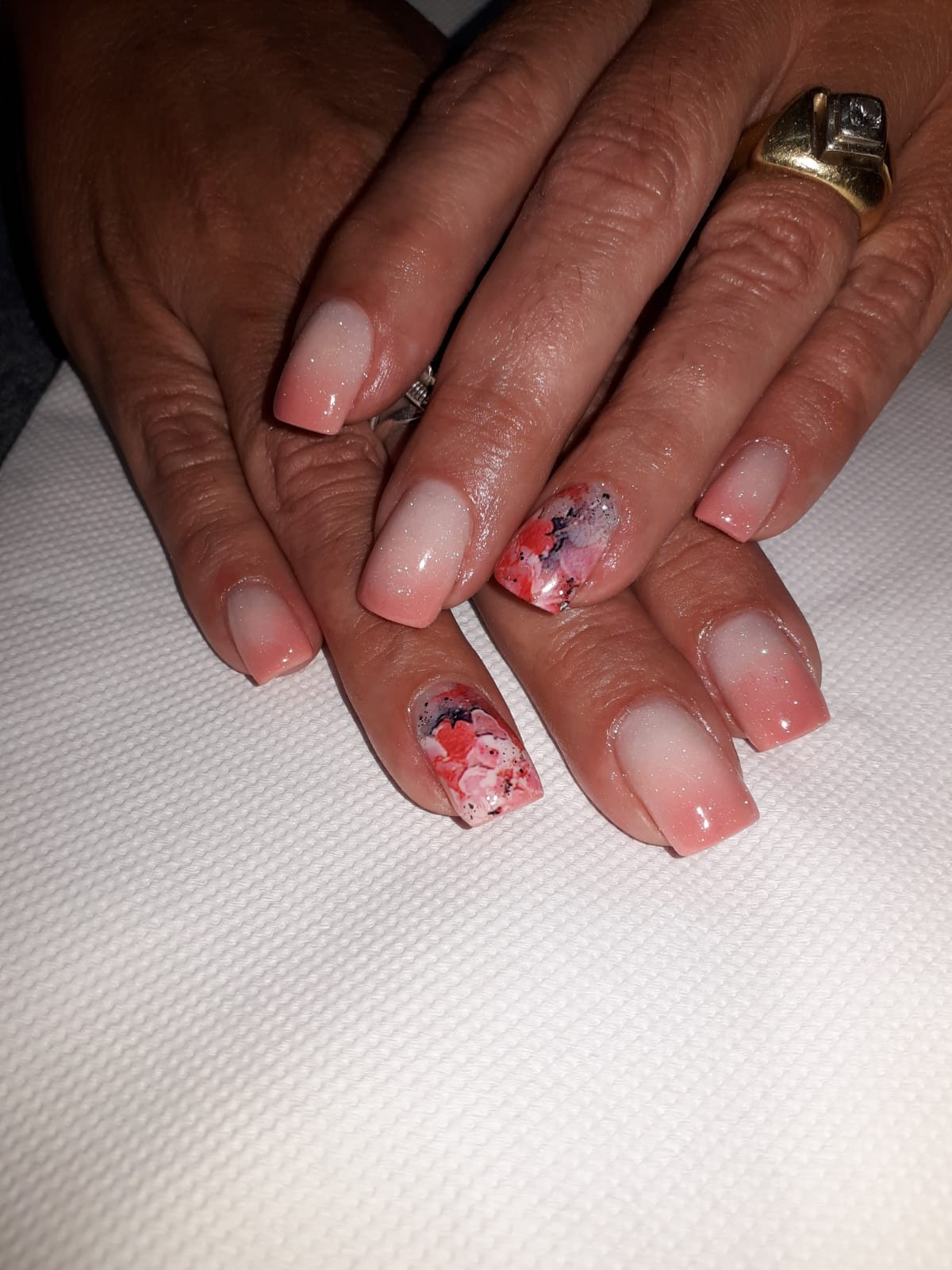Pink floral nail set by Beauty by BM