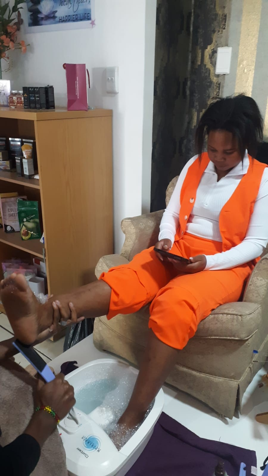 Relaxing pedicure soak at Beauty by BM